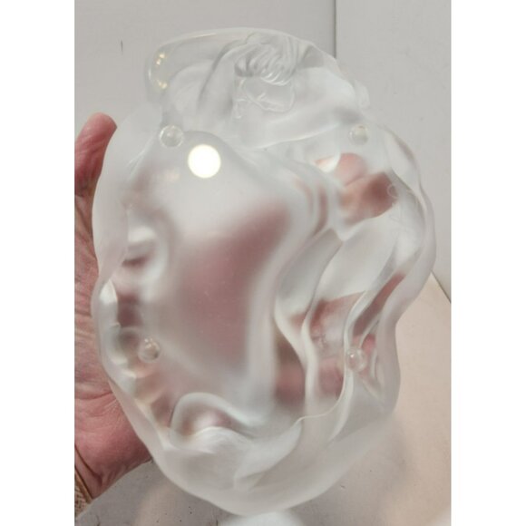 A & A Crystal Handmade Czech Art Deco Frosted Glass Nude Woman Ashtray Dish Vtg - Picture 9 of 12